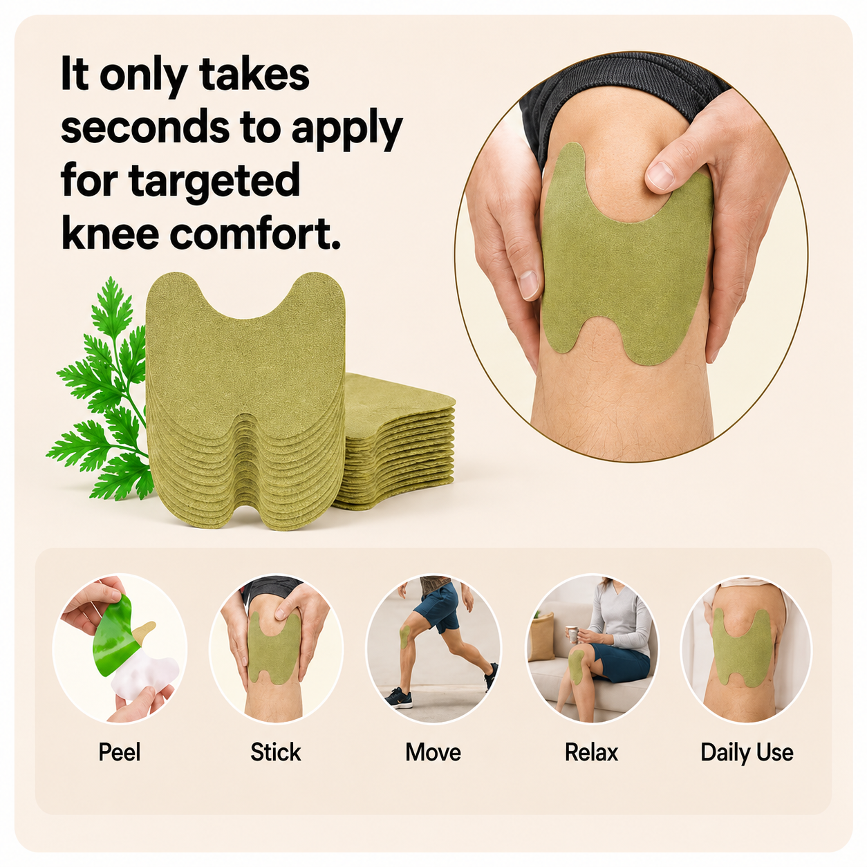 Entillio™ Herbal Knee Comfort Patches