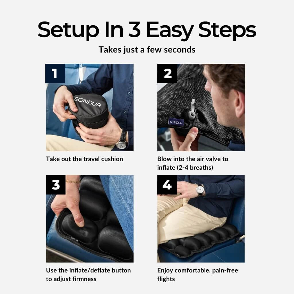 Travel cushion in use